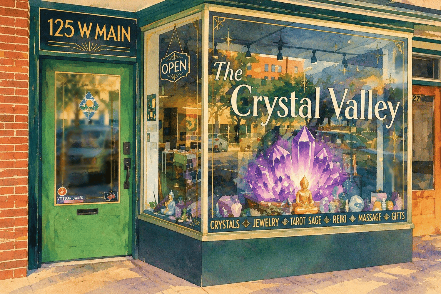 Painting of The Crystal Valley Shop in Missoula MT