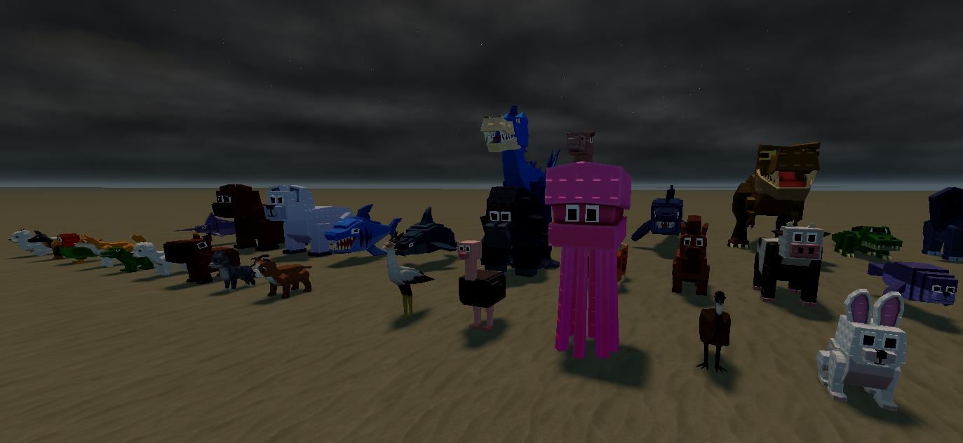 Rigged chicken owl and parrot bird models