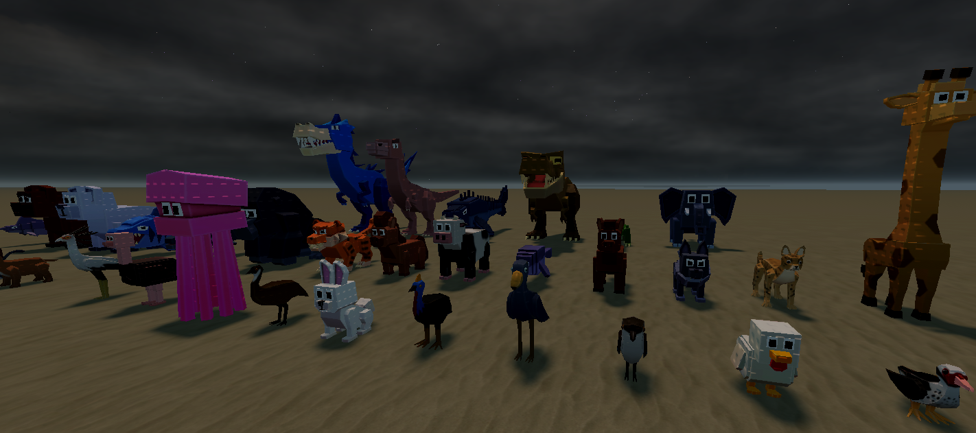 Animated dog wolf and horse animal models