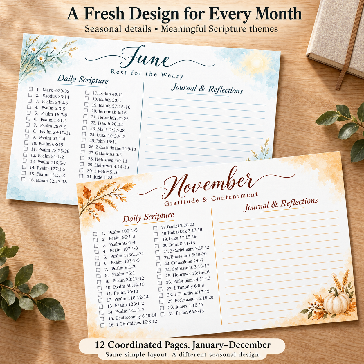 2027 Scripture Writing Plan Printable: 12 Months with Journal Space, A4 ...