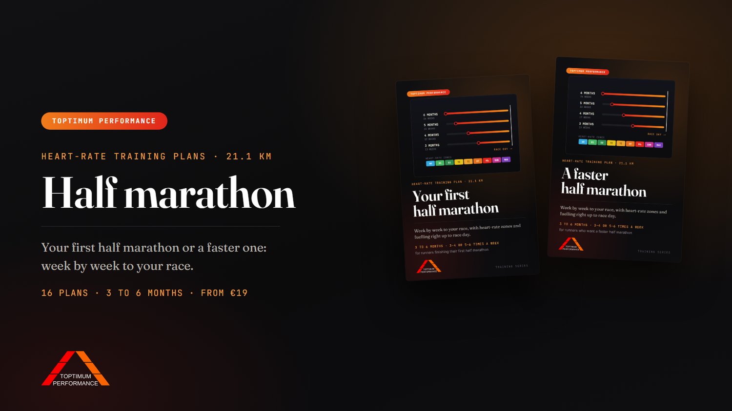 Heart-rate training plans for the half marathon: your first half marathon or a faster one, 3 to 6 months