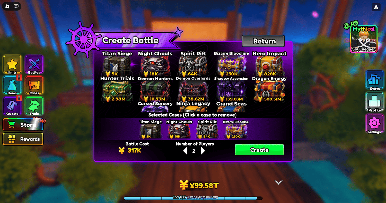 Player base with unit collection progression
