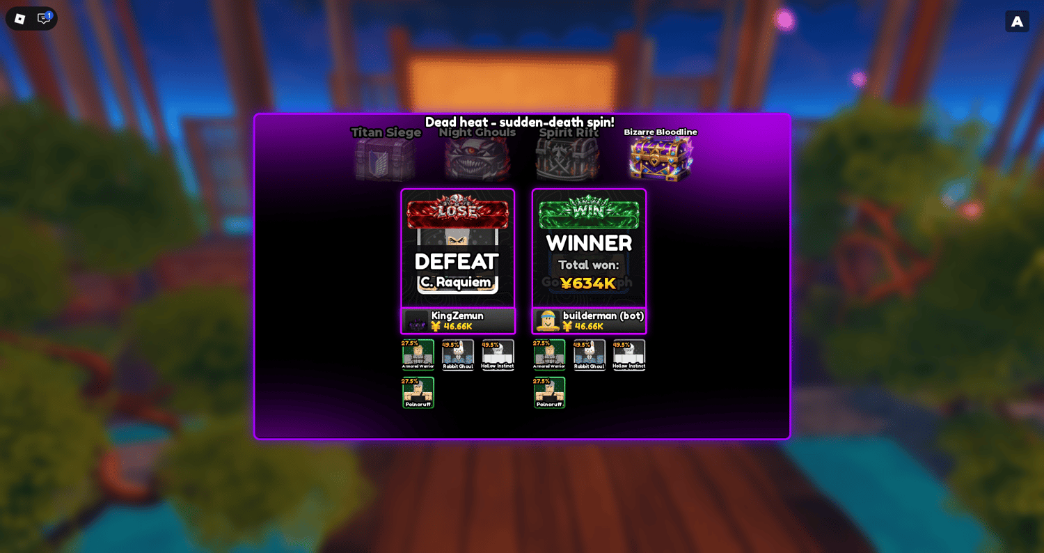 Multiplayer case battle with competing players