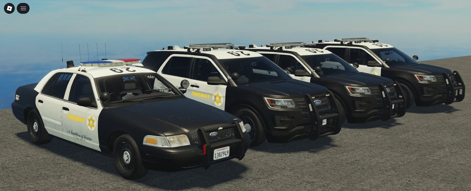 Black and white sheriff sedan with light bar