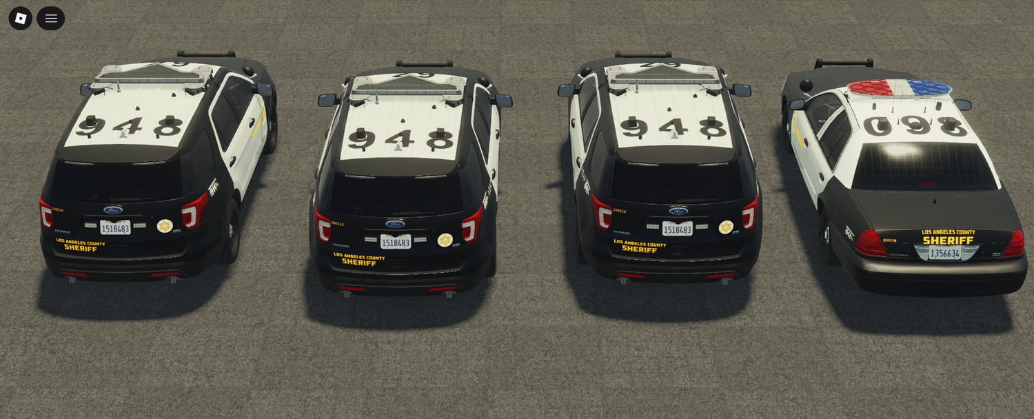Sheriff SUVs with front push bars