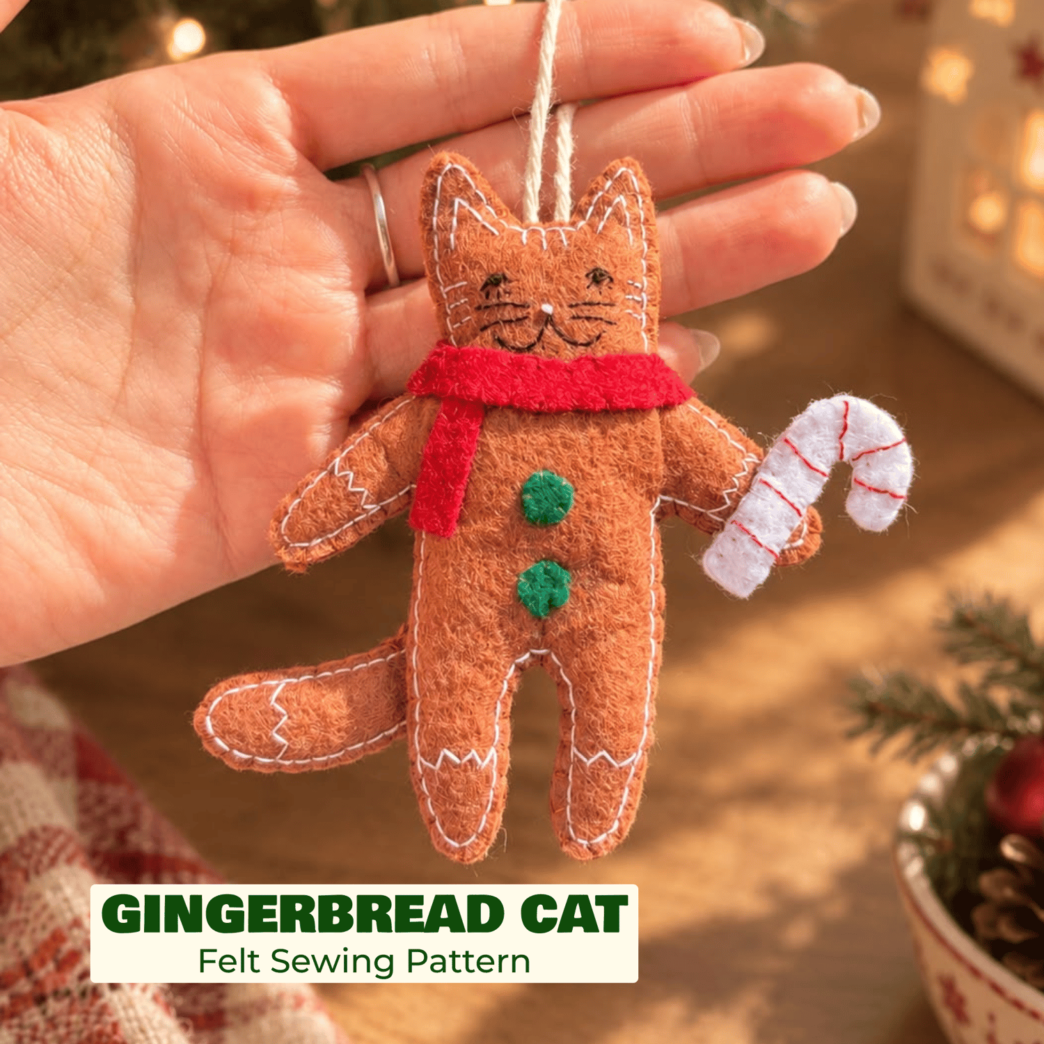 Gingerbread Threading Gingerbread Cat - Sewing pattern and SVG - Payhip