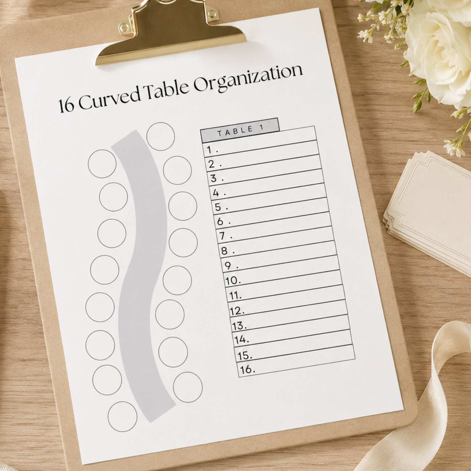Twenty-page editable wedding table seating chart planner in US Letter size, featuring printable guest organization and table-planning pages for Canva.
