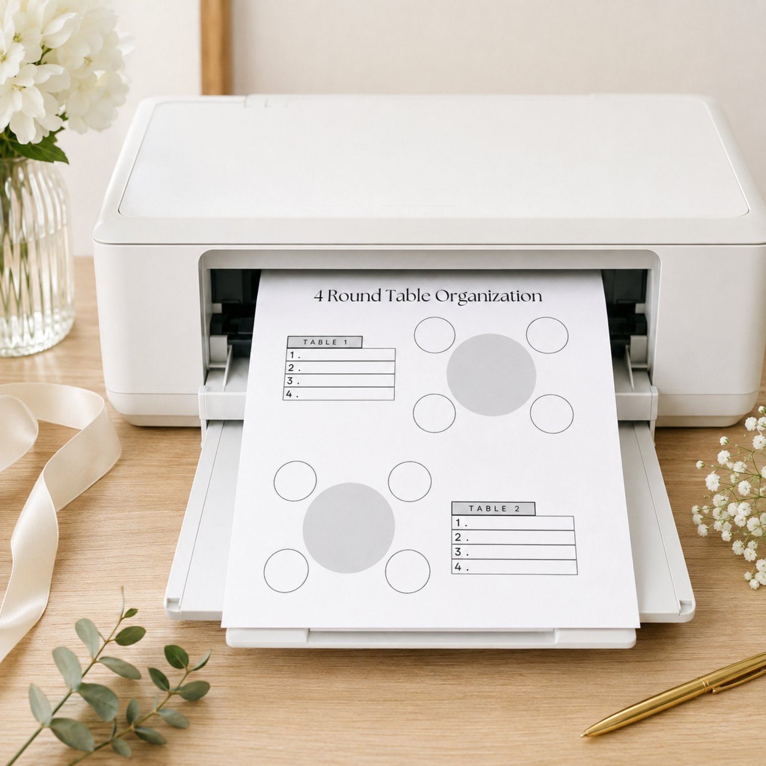 Twenty-page editable wedding table seating chart planner in US Letter size, featuring printable guest organization and table-planning pages for Canva.