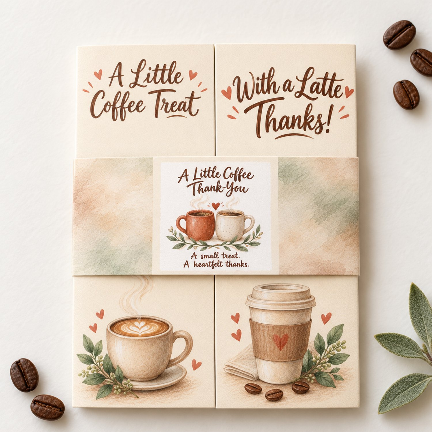 Printable Coffee Themed Gift Card Holder