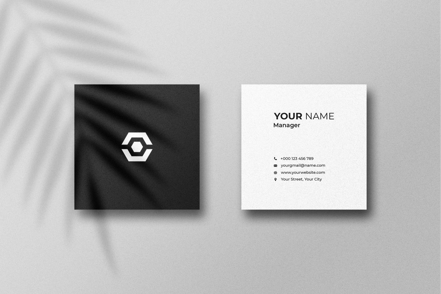 Square card mockup with shadow from graphicsregion