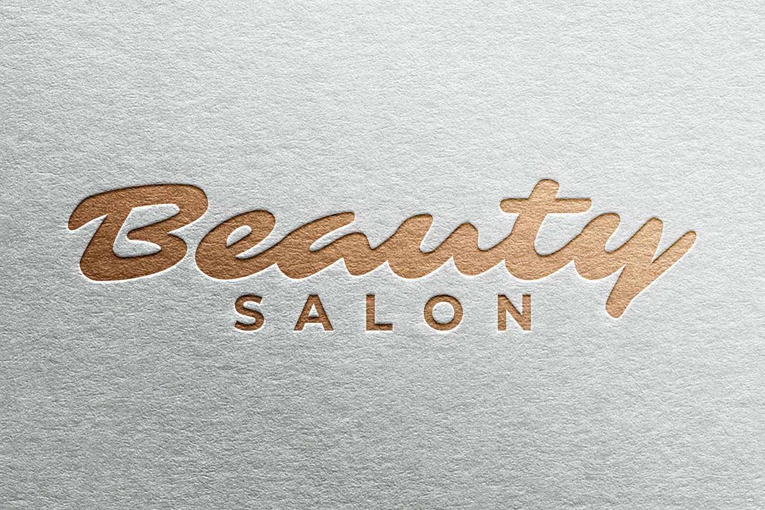 Simple realistic paper pressed beauty salon logo mockup from graphicsregion