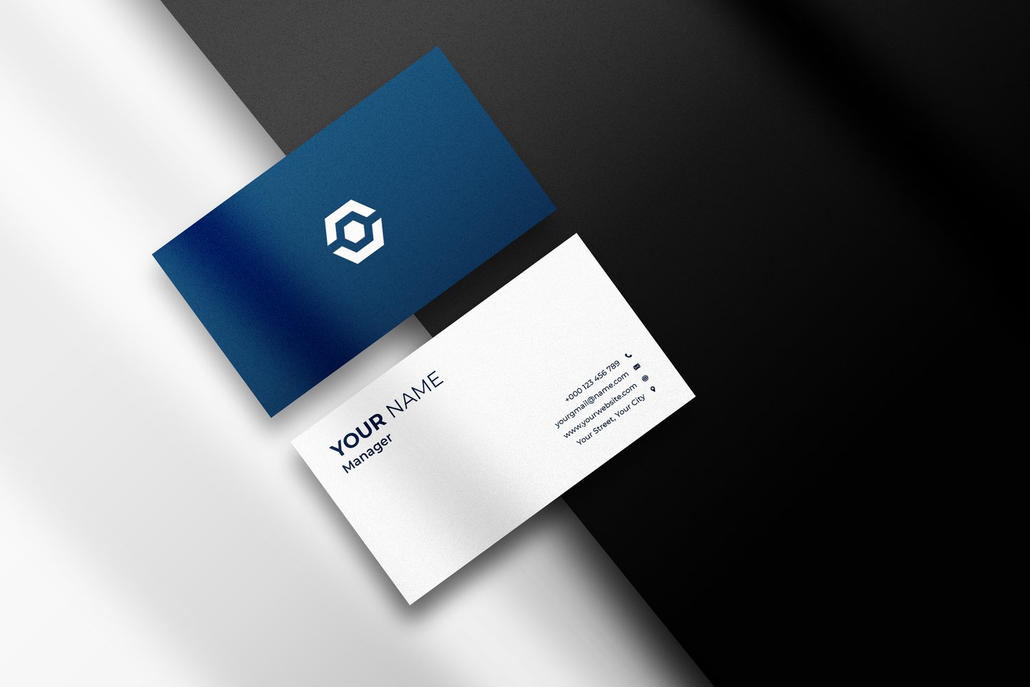 Business card mockup with shadow from graphicsregion