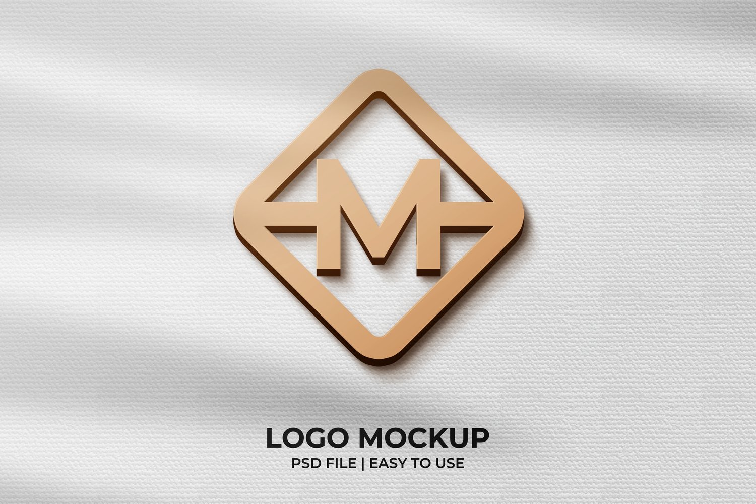 Wood logo mockup on wall from graphicsregion