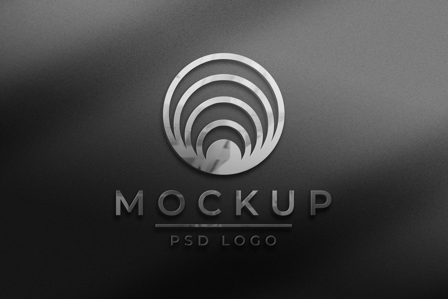 Editable metallic business logo mockup psd in embossed style from graphicsregion