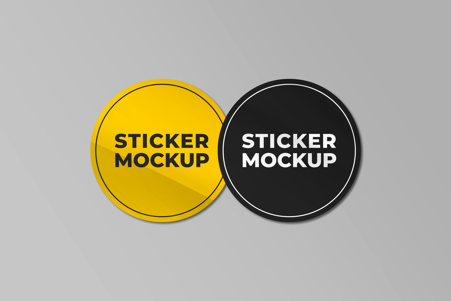 Set of colorful stickers mockup from graphicsregion