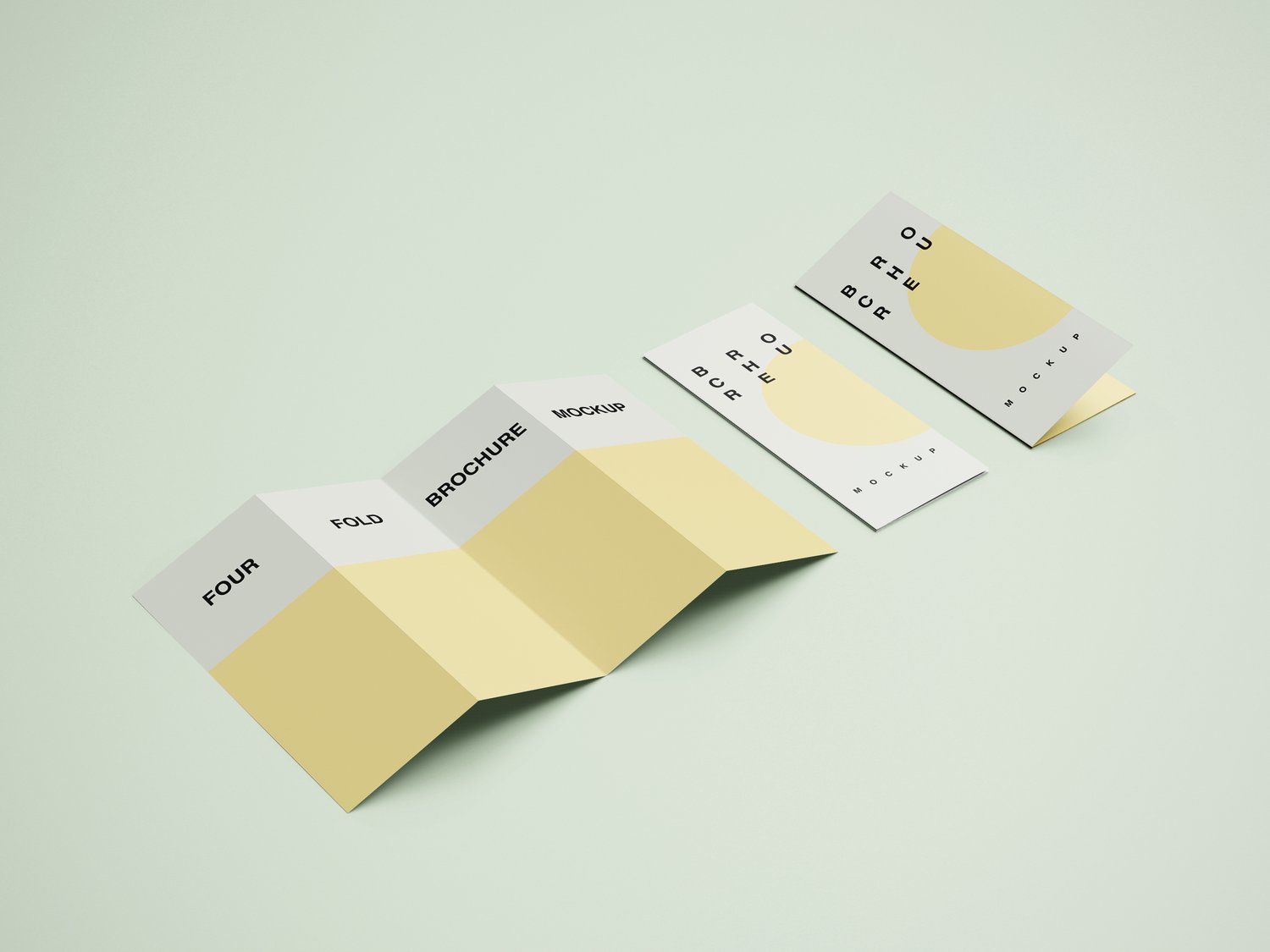 Four fold brochure mockup