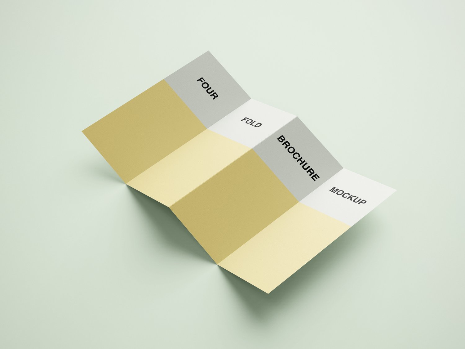 Four fold brochure mockup template