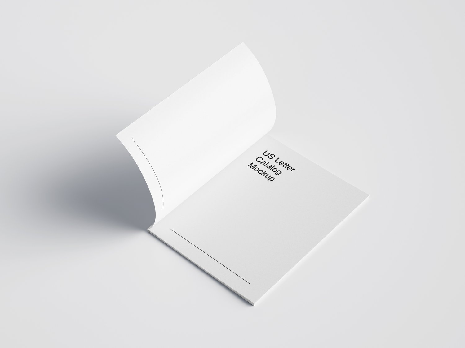 Opened US letter magazine mockup