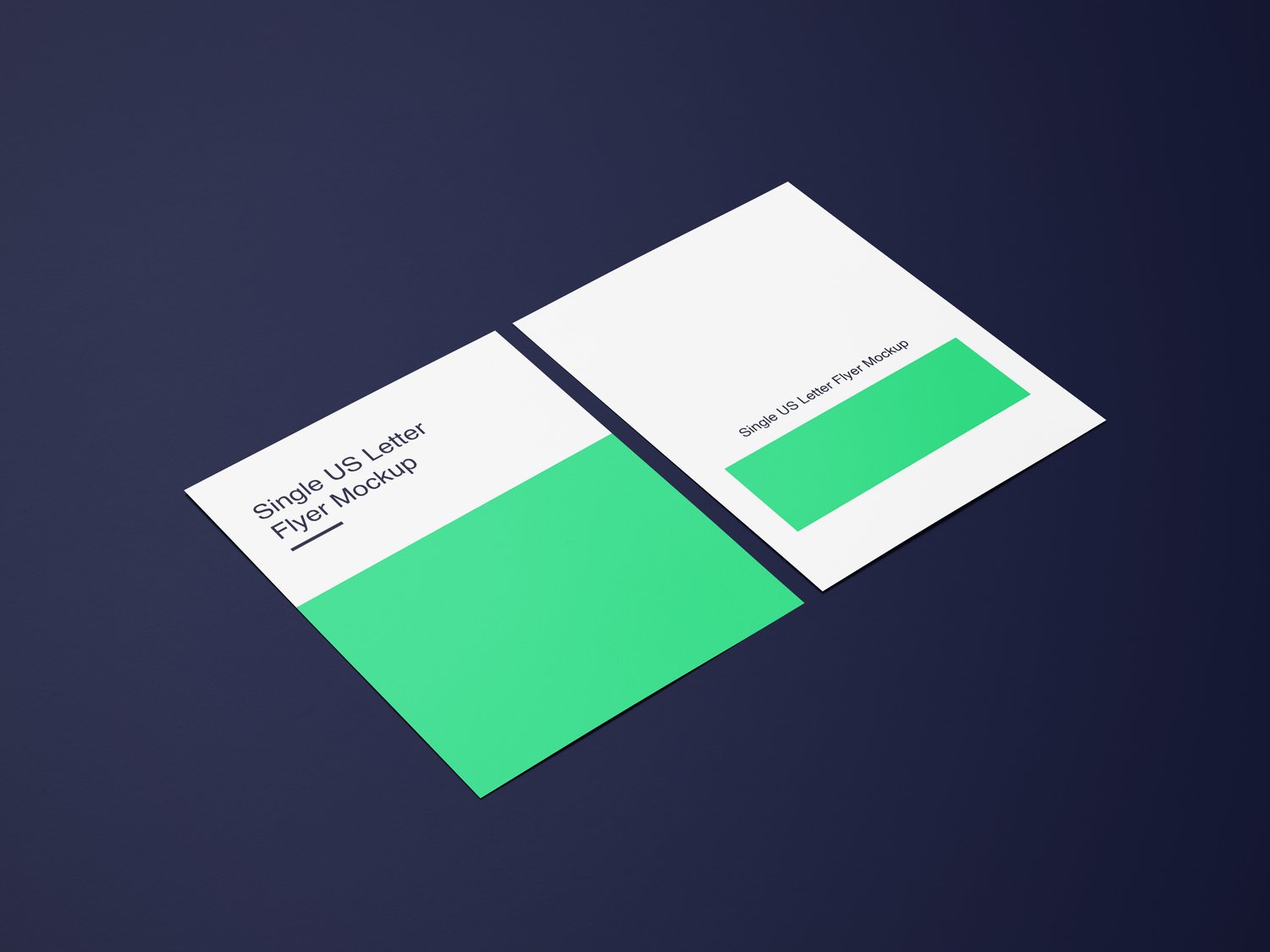 Front and back US letter flyer or poster mockup design