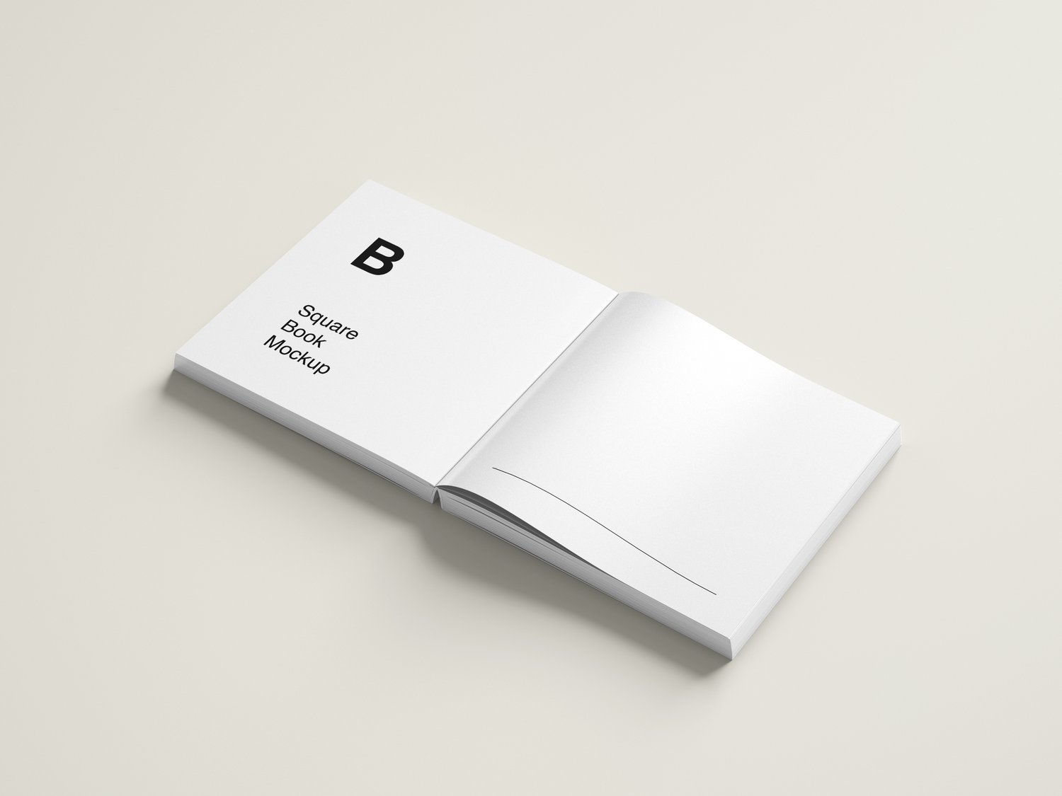 Modern opened square book mockup