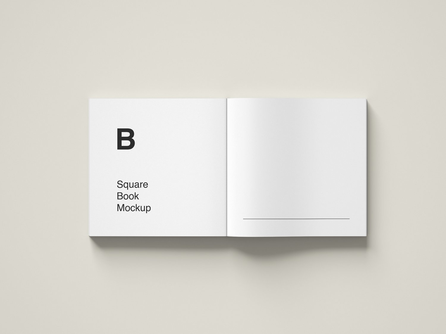 Opened square book mockup design
