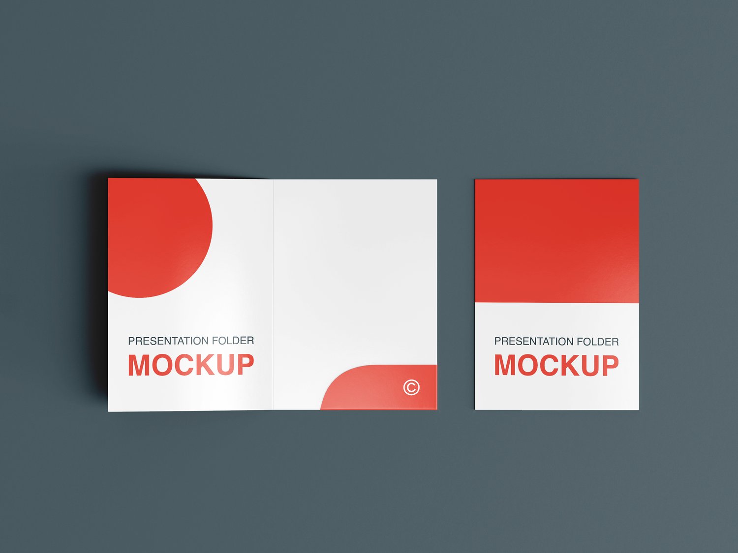 Presentation or bifold brochure mockup template psd