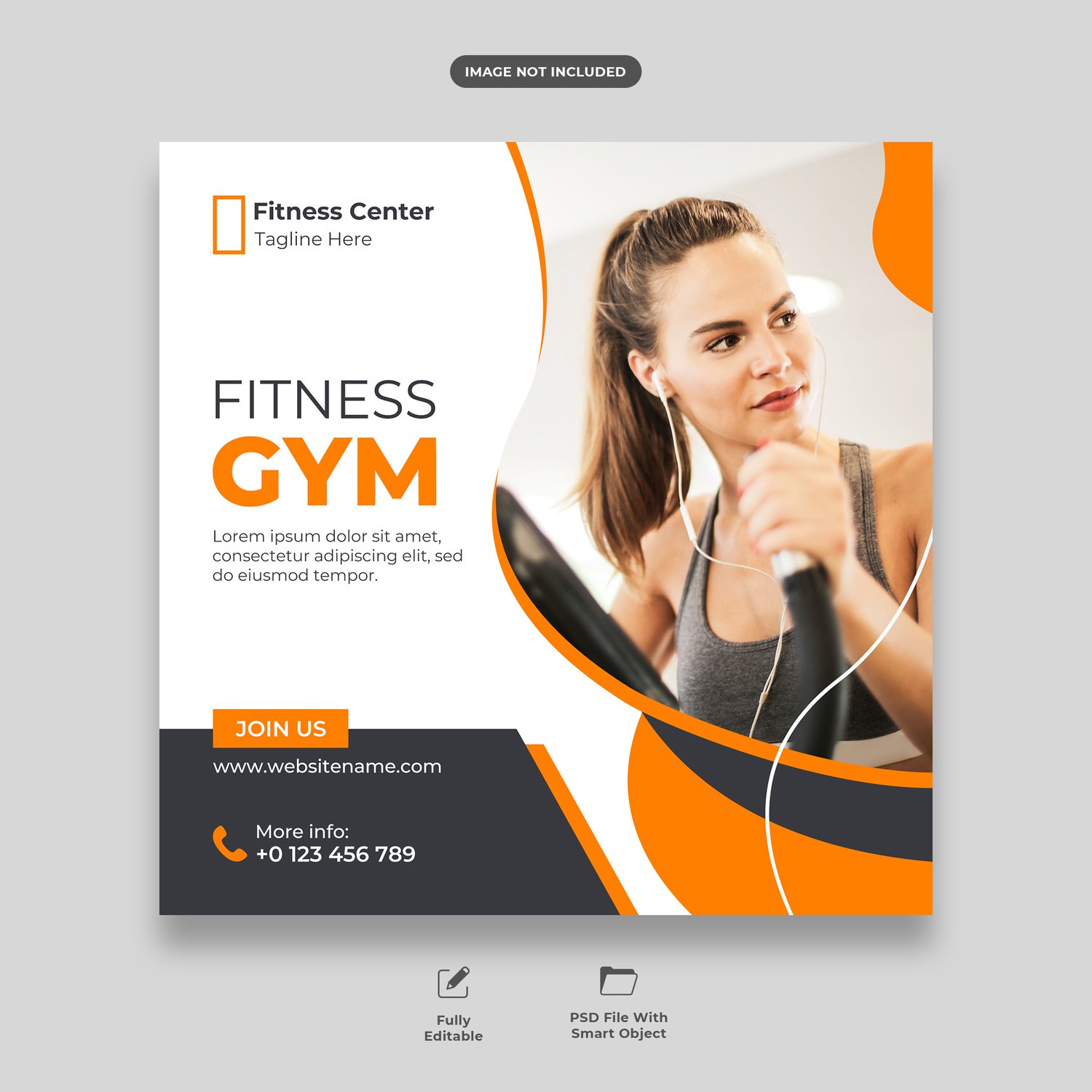 Gym fitness social media post template