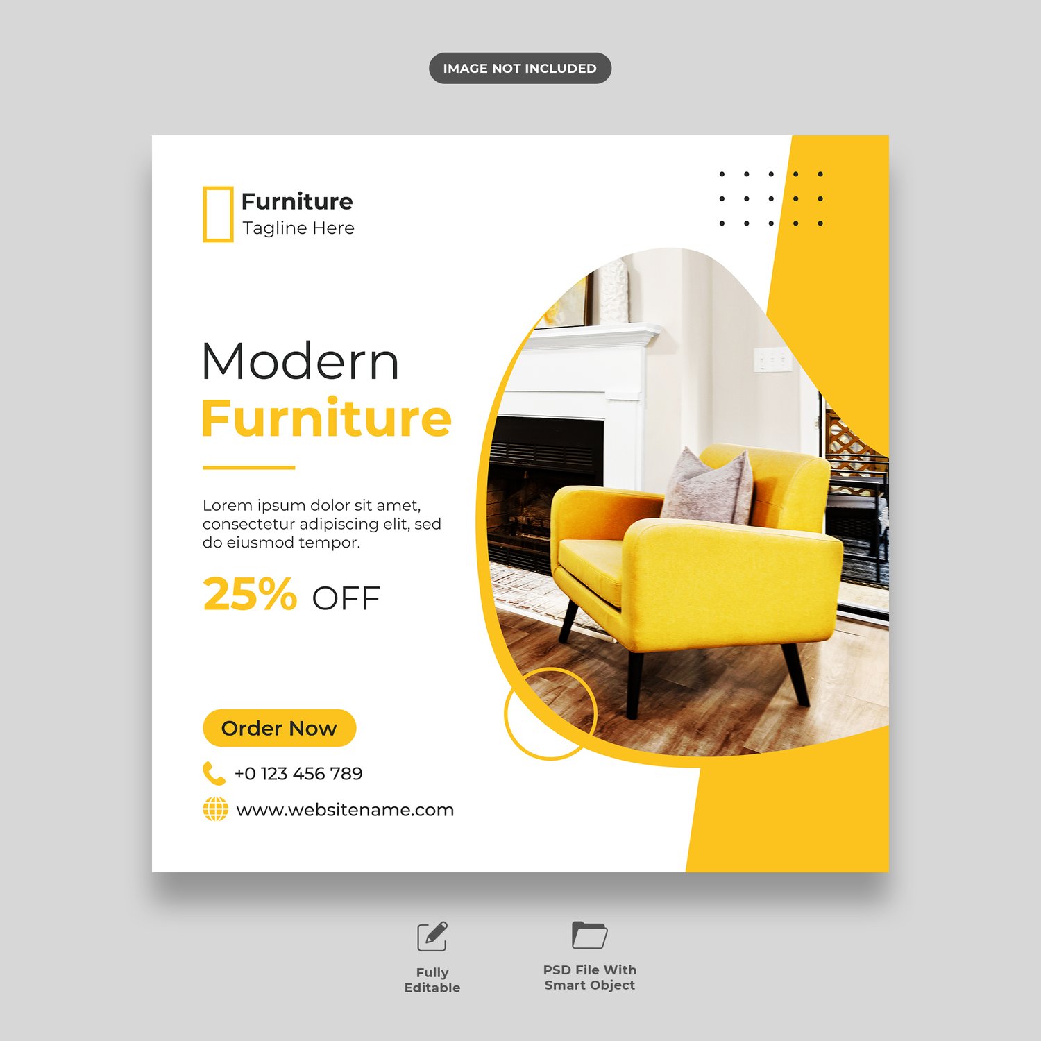 Furniture sale instagram post and social media template