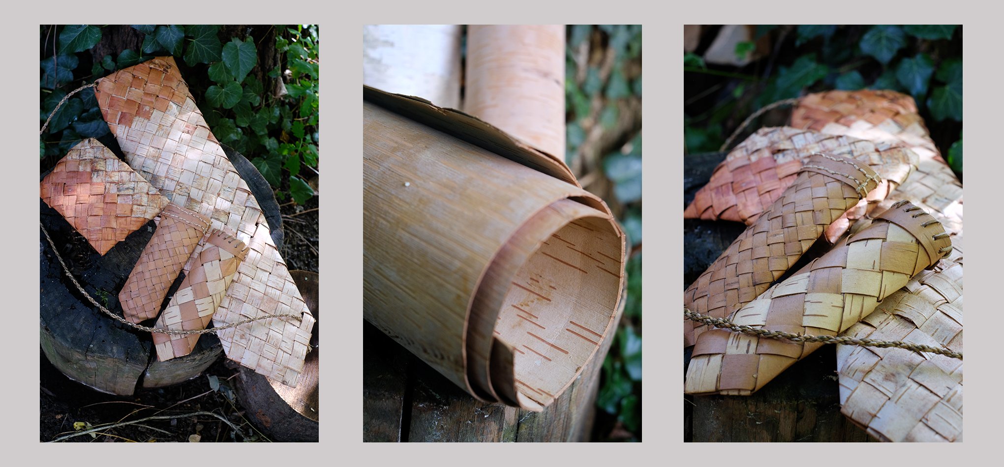 Vannerie en nappe écorce