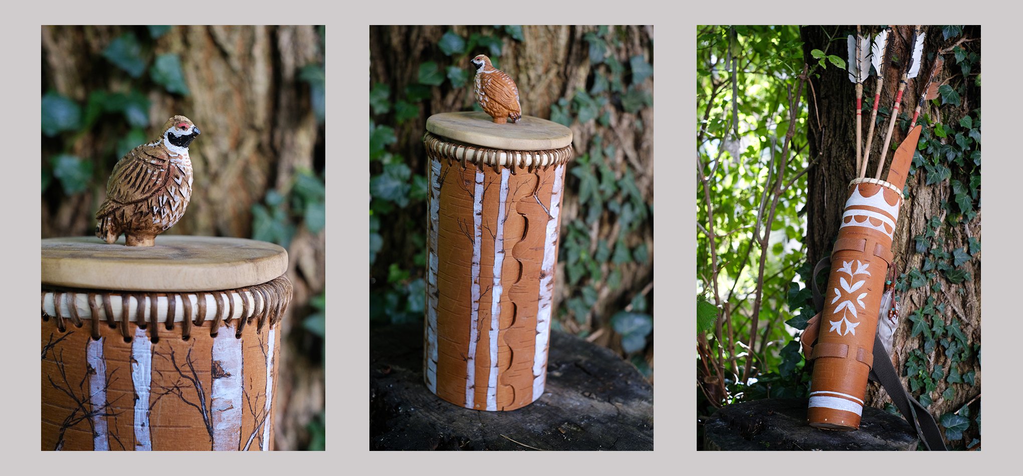 Boite écorce bouleau Sami carquois