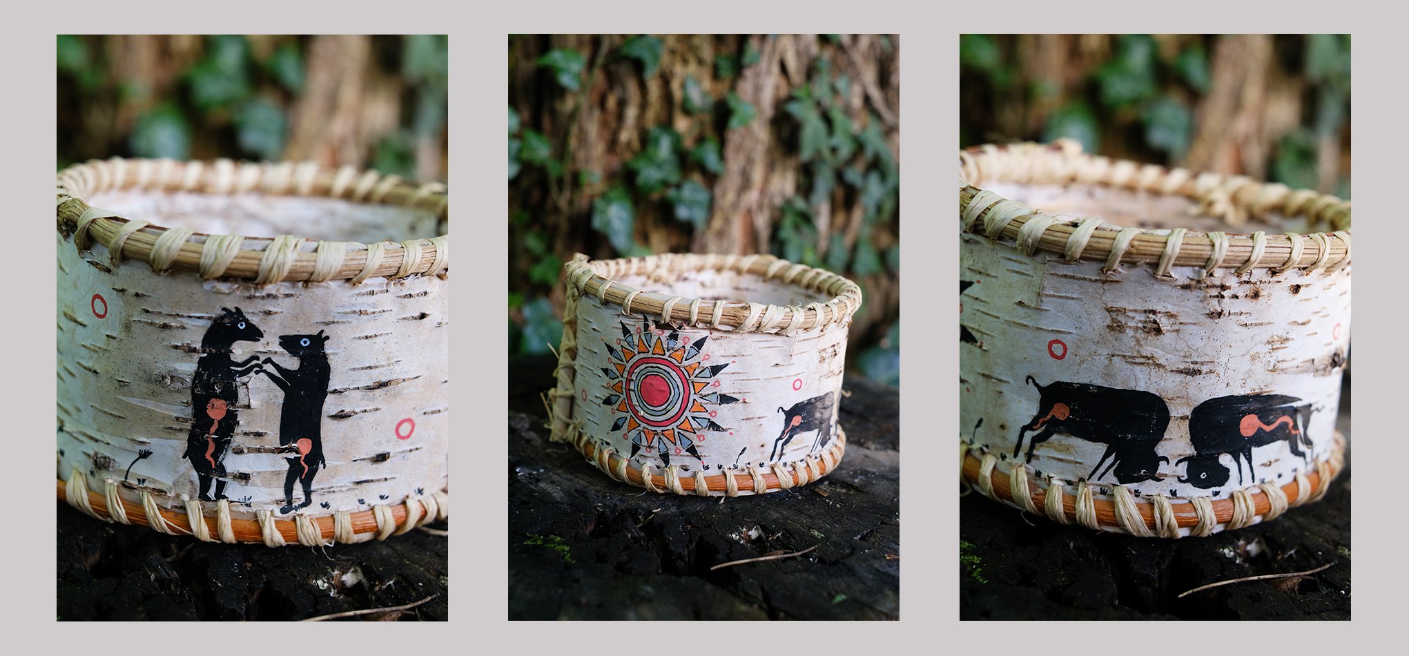 Ecorce bouleau peinture amérindienne