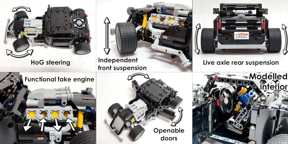 Lego Technic Hot Rod features
