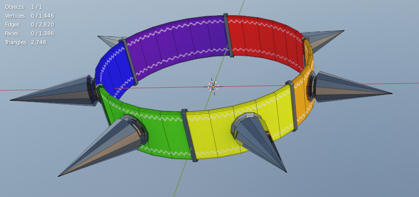 rainbow vrchat collar low poly