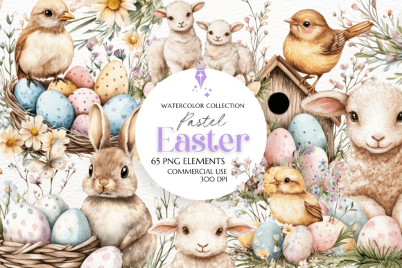 Pastel Easter Clipart Set PNG