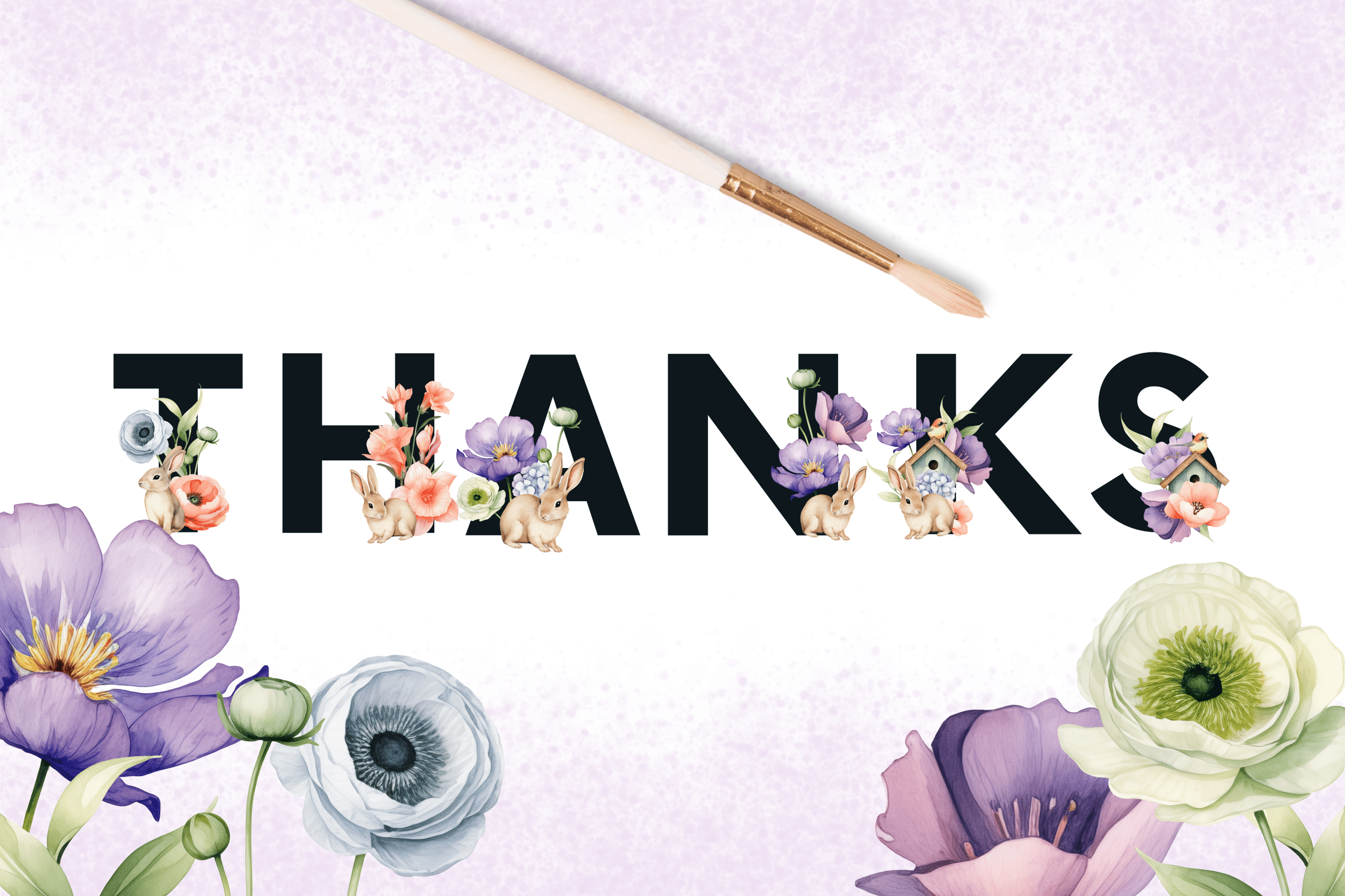 Watercolor Floral Easter Alphabet Letter