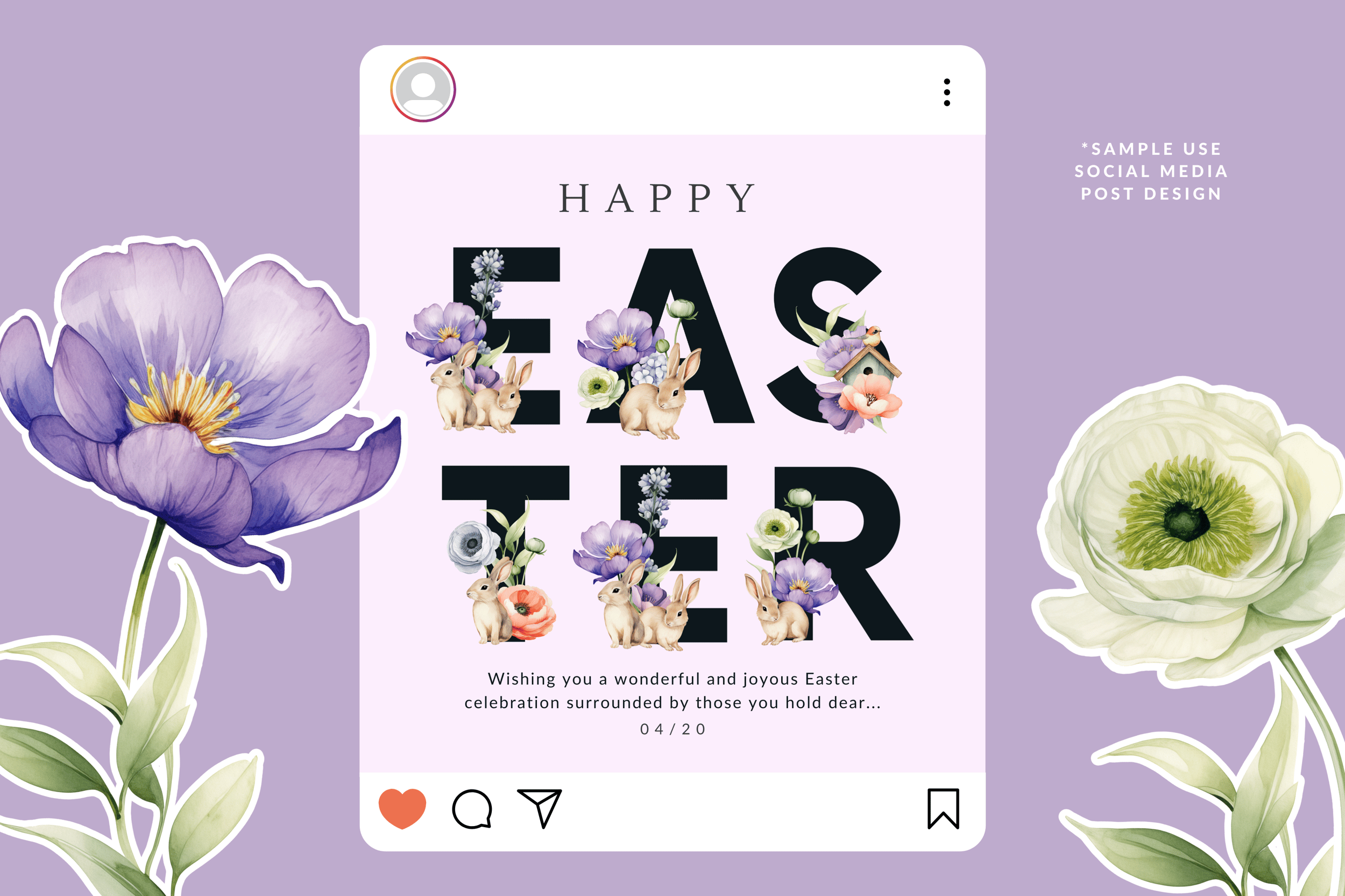 Watercolor Floral Easter Alphabet Letter