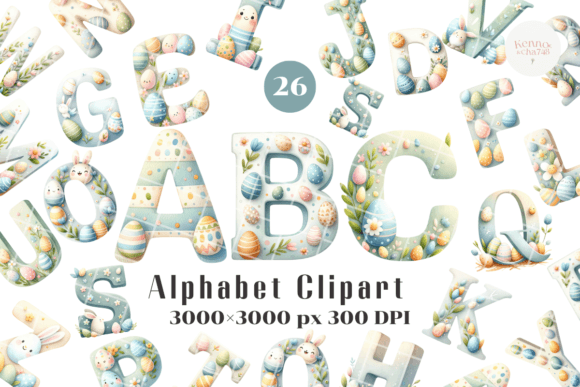 Easter Alphabet Clipart