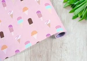 Ice Cream pattern by Mervi Emilia Eskelinen on wrapping paper