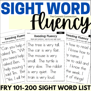 Fry 101-200 Sight Word Fluency Reading Passages