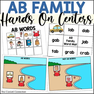 AB Word Family Hands On Literacy Centers
