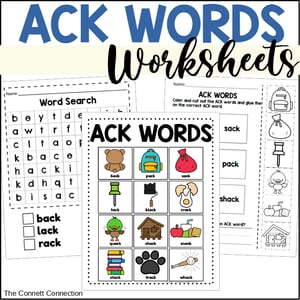 ACK Words Worksheets