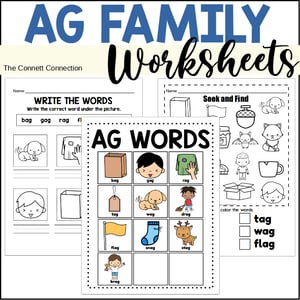 AG Word Family Worksheets