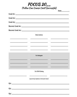 FOCUS Goals Template sheet pdf