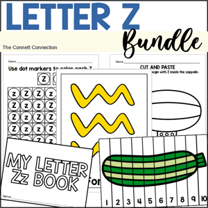 Letter Z worksheets and hands on centers