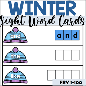 Winter sight word spelling fry 1-100