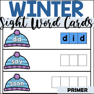 Winter primer sight word spelling