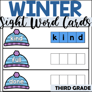 Third Grade Sight Word Spelling for winter