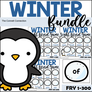 Winter Wheres the Penguin Sight Word Game