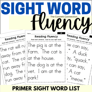 Primer sight word fluency passages and stories