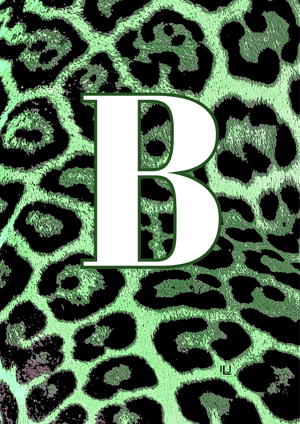 Sample Green Animal Print Letter